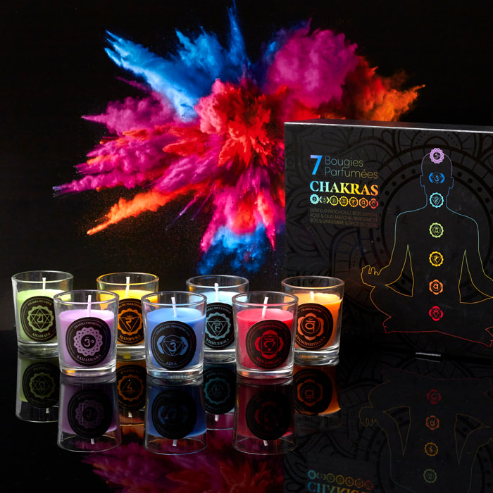 Coffret Bougie Parfumee Chakra X7