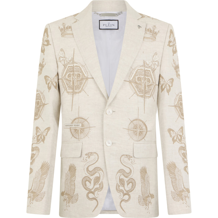PHILIPP PLEIN Gigolo Fit Blazer All-Over Tattoo