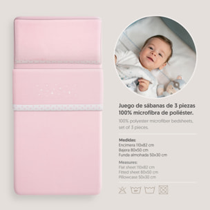 Juego de Sábanas de Coche Coralina Estrellas Luna