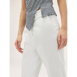 Motivi - Pantalones kick flare de color liso - Blanco