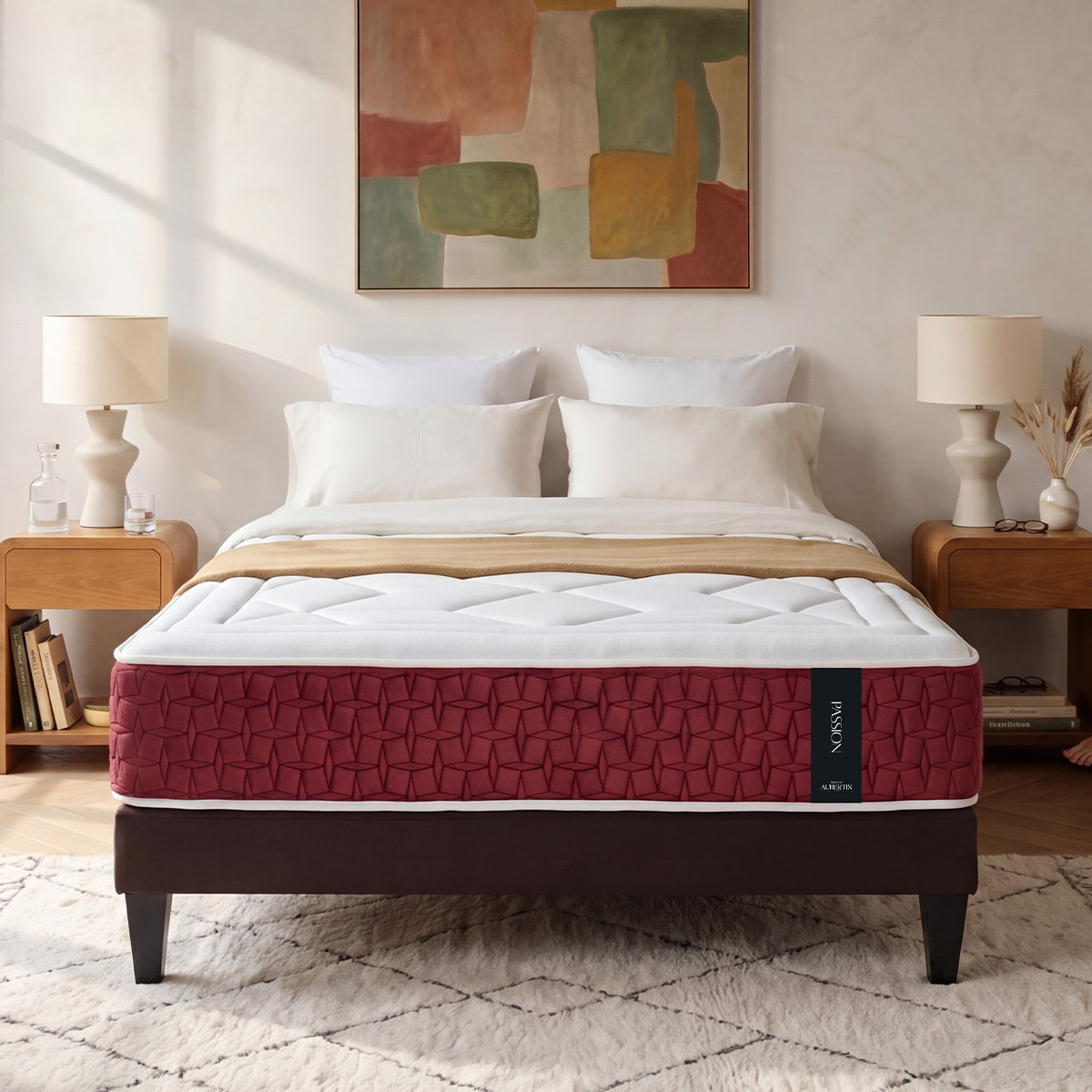 Matelas Hybride Passion, Ressorts Ensachés & Mémoire de Forme, 32 cm, Accueil Moelleux, Soutien Ferme, Garanti 10 ans