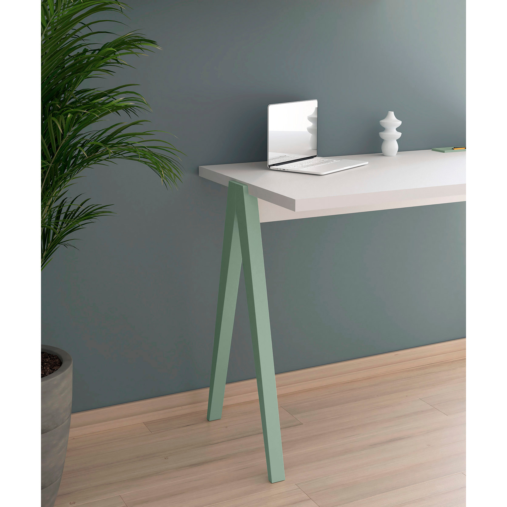 Escritorio Colmar blanco y verde 78x107x49 cm