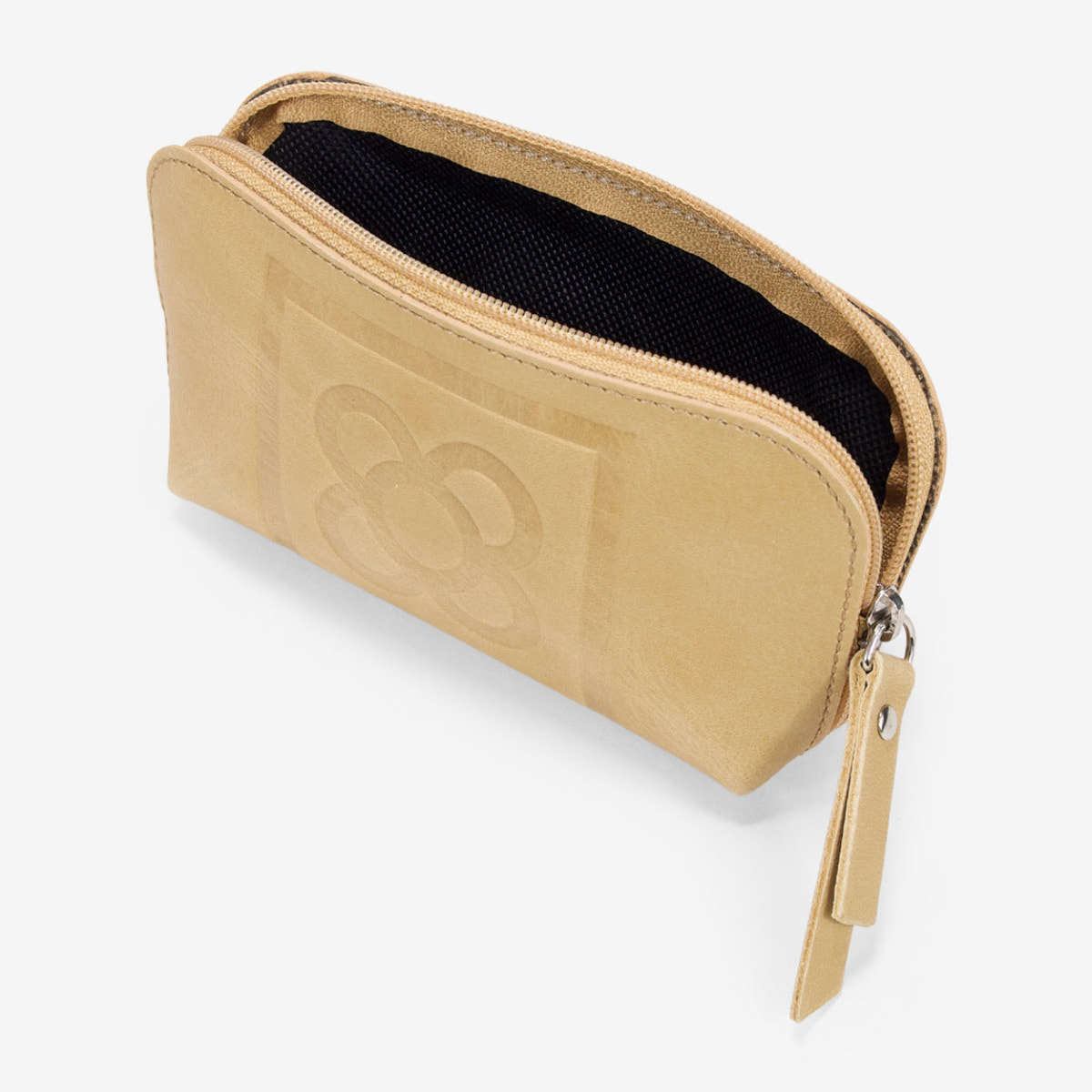 Monedero oro piel con flor de Barcelona