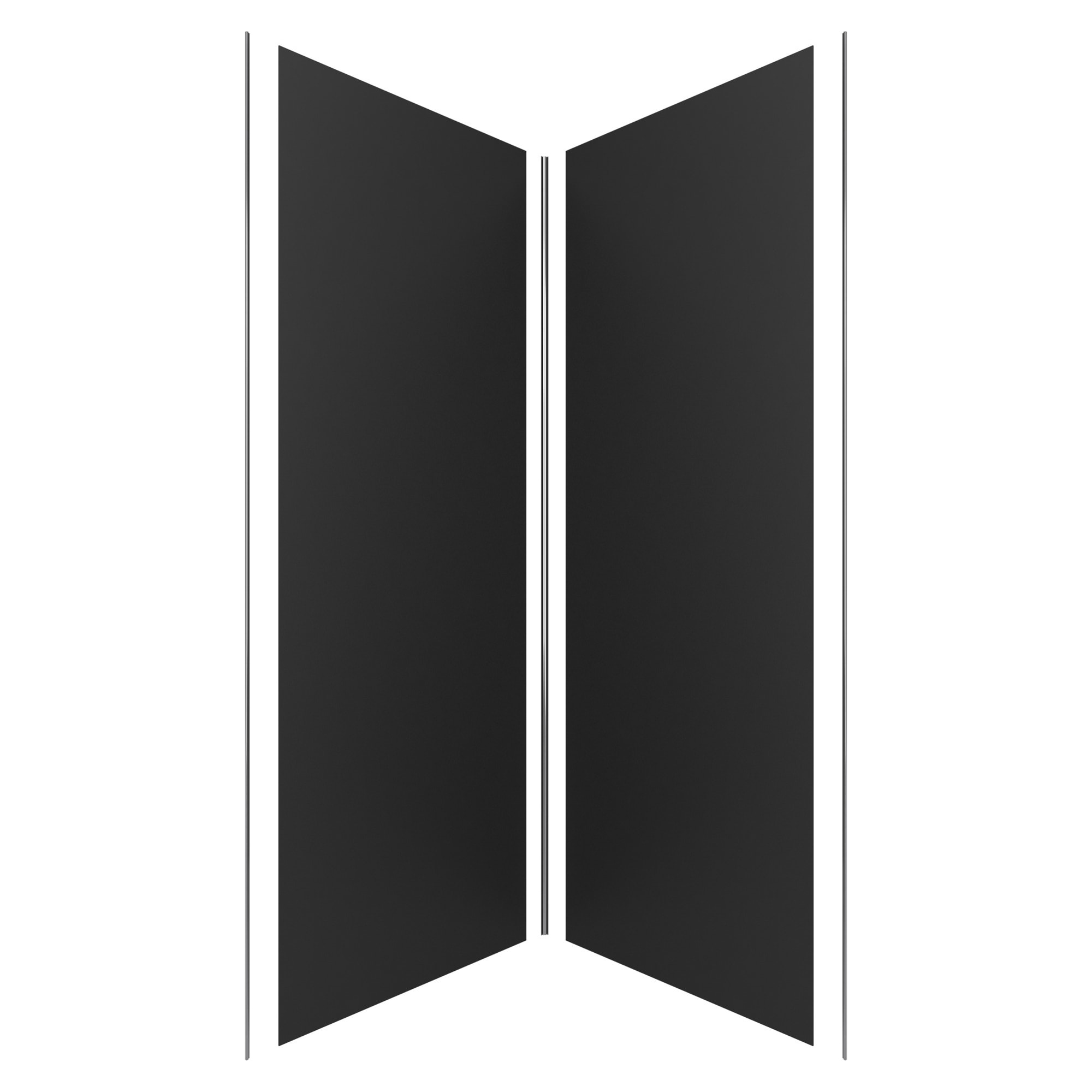 Pack de 2 Panneaux Muraux Aluminium NOIR 90+90x210 cm avec Profilés ANODISE BRILLANT - WALL'IT