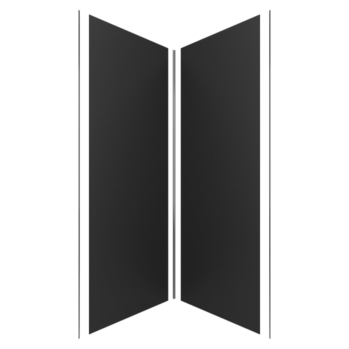 Pack de 2 Panneaux Muraux Aluminium NOIR 90+90x210 cm avec Profilés ANODISE BRILLANT - WALL'IT