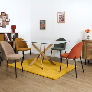 Table De Repas - HOME DECO FACTORY - Heritage - En Verre - Marron