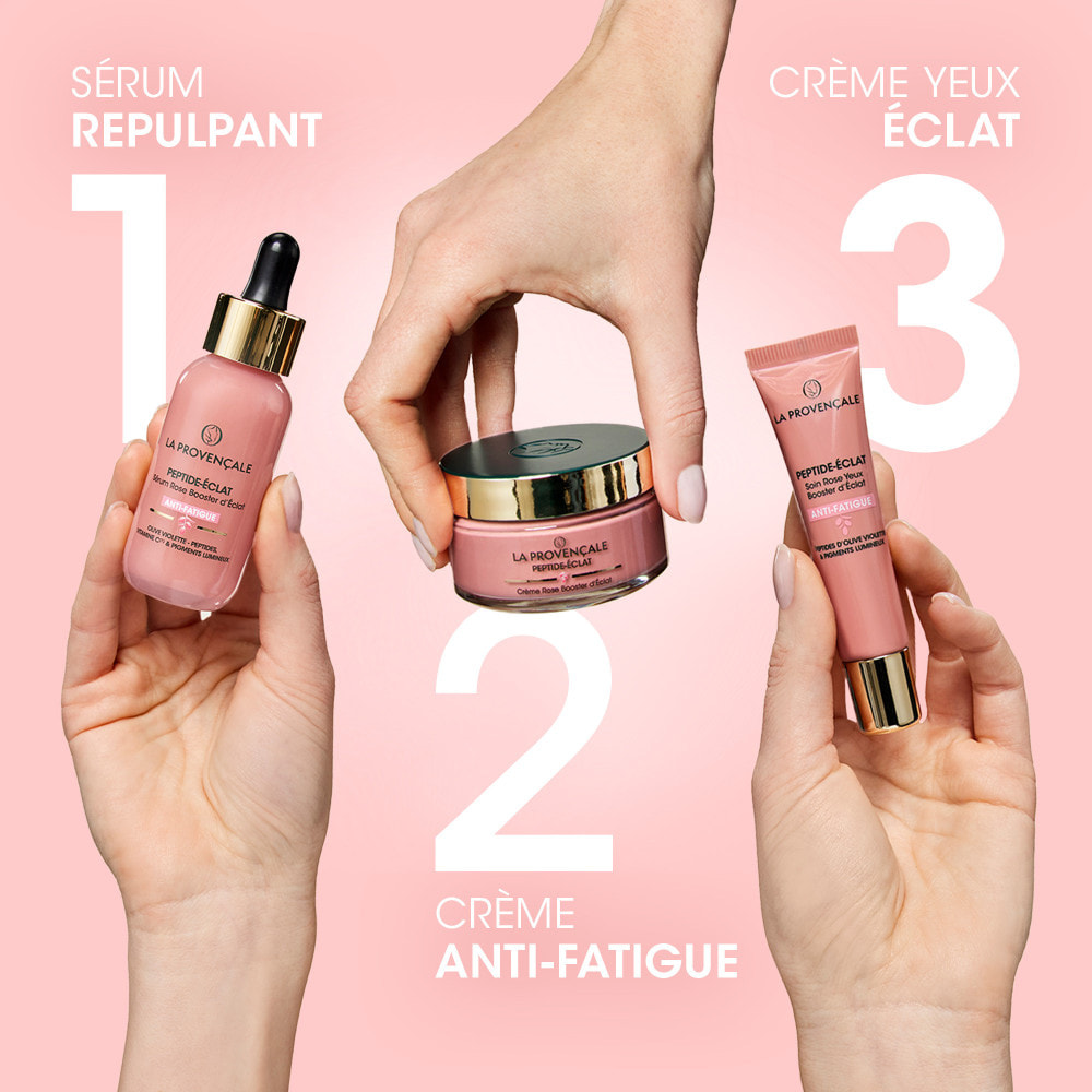 La Provençale Peptide-Eclat - Soin Yeux Rose Booster d'Eclat Anti-fatigue - Olive violette - Peptides & Pigments lumineux - 15ml