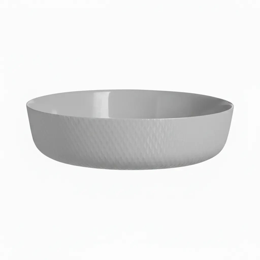 Plat rond gris 26 cm en opale - Smart Cuisine Wavy Granit - Luminarc