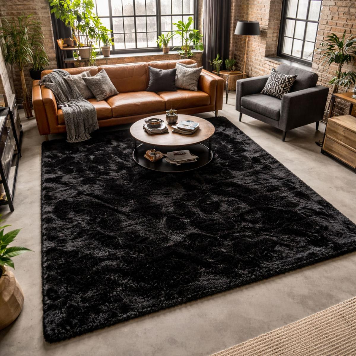 Tapis fait main Shaggy longues mèches Moodil