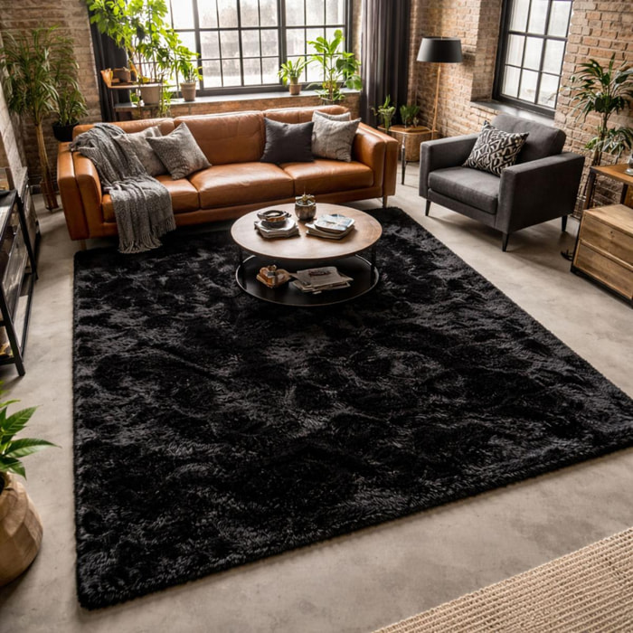 Tapis fait main Shaggy longues mèches Moodil