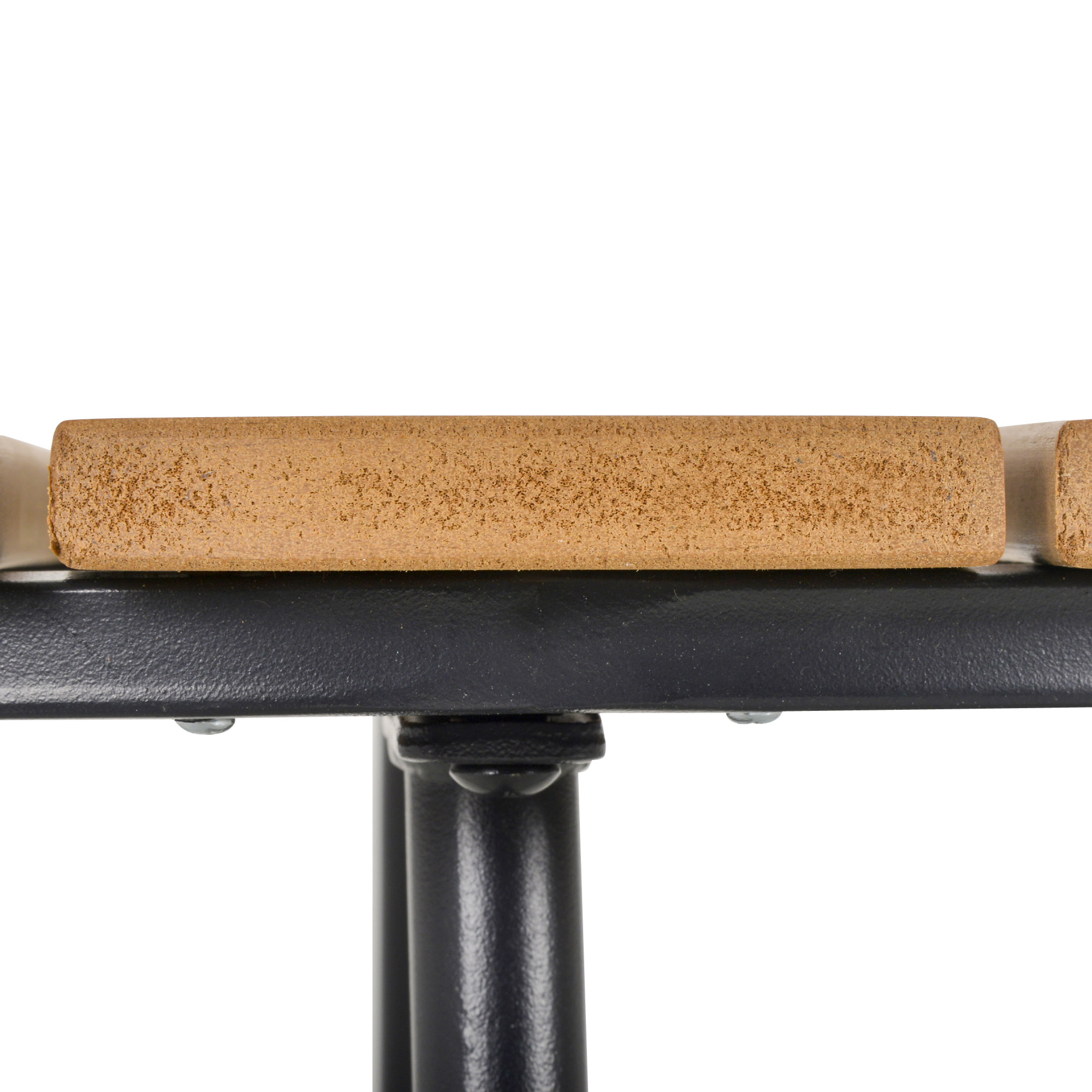 Mesa Auxiliar Redonda Mesa de Jardín Exterior con Diseño de Listones y Patas Ajustables Mesa para Exterior Terraza Patio Ø49x48 cm Natural y Negro