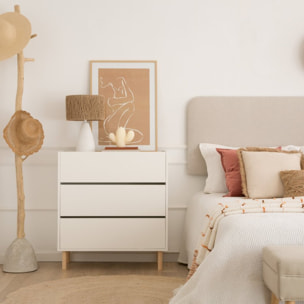 Commode Canes -tableau technique stratifié-couleur blanc mat/naturel 82 x 85 x 40 cm