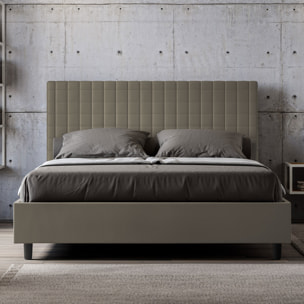 Letto matrimoniale contenitore imbottito 160x200 similpelle cappuccino Sunny