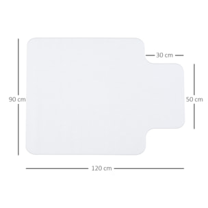 HOMCOM Alfombra Protectora para Silla de Oficina 90x120cm Protector Suelo Enmoquetado (Convexo, Sin picos antideslizantes)
