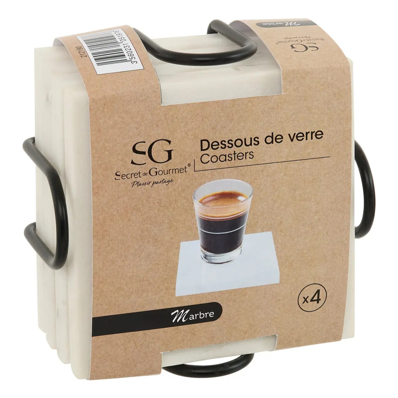 4 dessous de verre L11,5xp11,5xH5,5cm