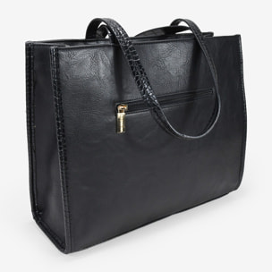 Bolso shopper negro con tachas