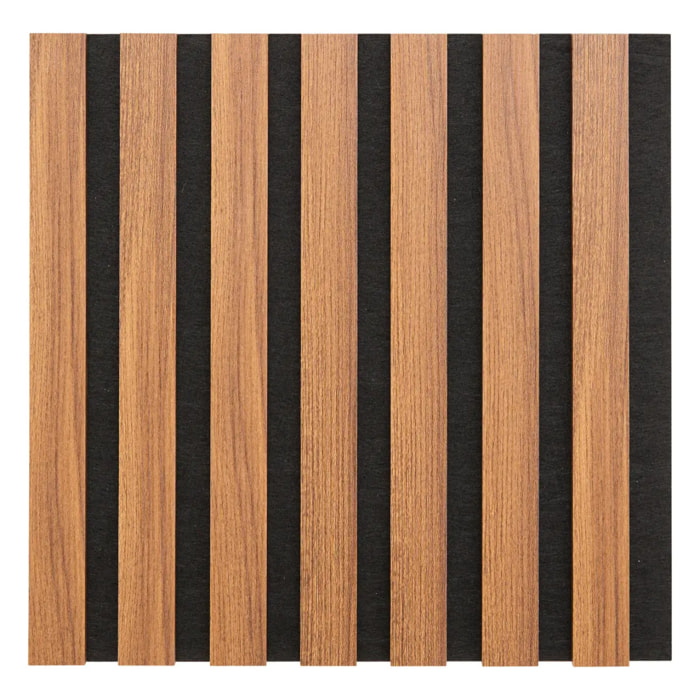 Lot de 3 panneaux décoratifs Colva effet noyer fond noir 30x30cm