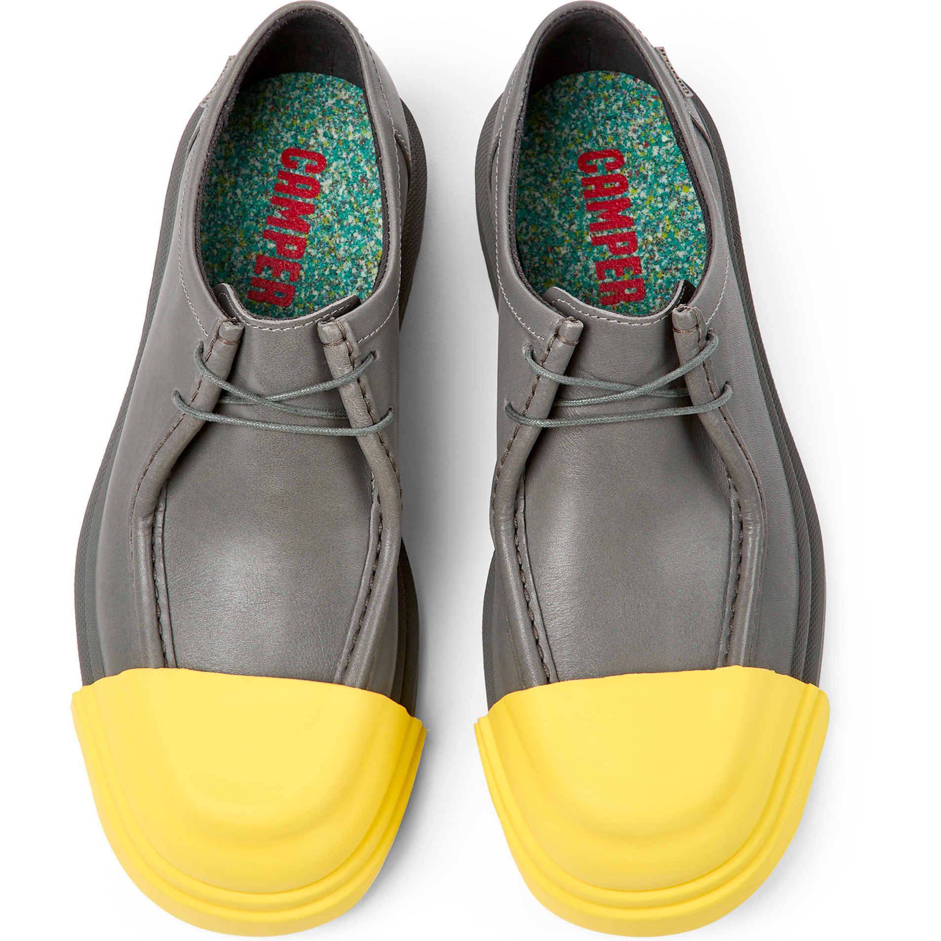 Zapatos de cordones - CAMPER Junction - Gris - Cuero liso