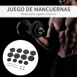 Juego de Mancuernas Ajustables Juego de Pesas y Mancuernas 8x5 kg 4x1,5 kg y 2 Barras Total 50 kg para Ejercicio Entrenamiento en Casa Gimnasio Oficina Negro