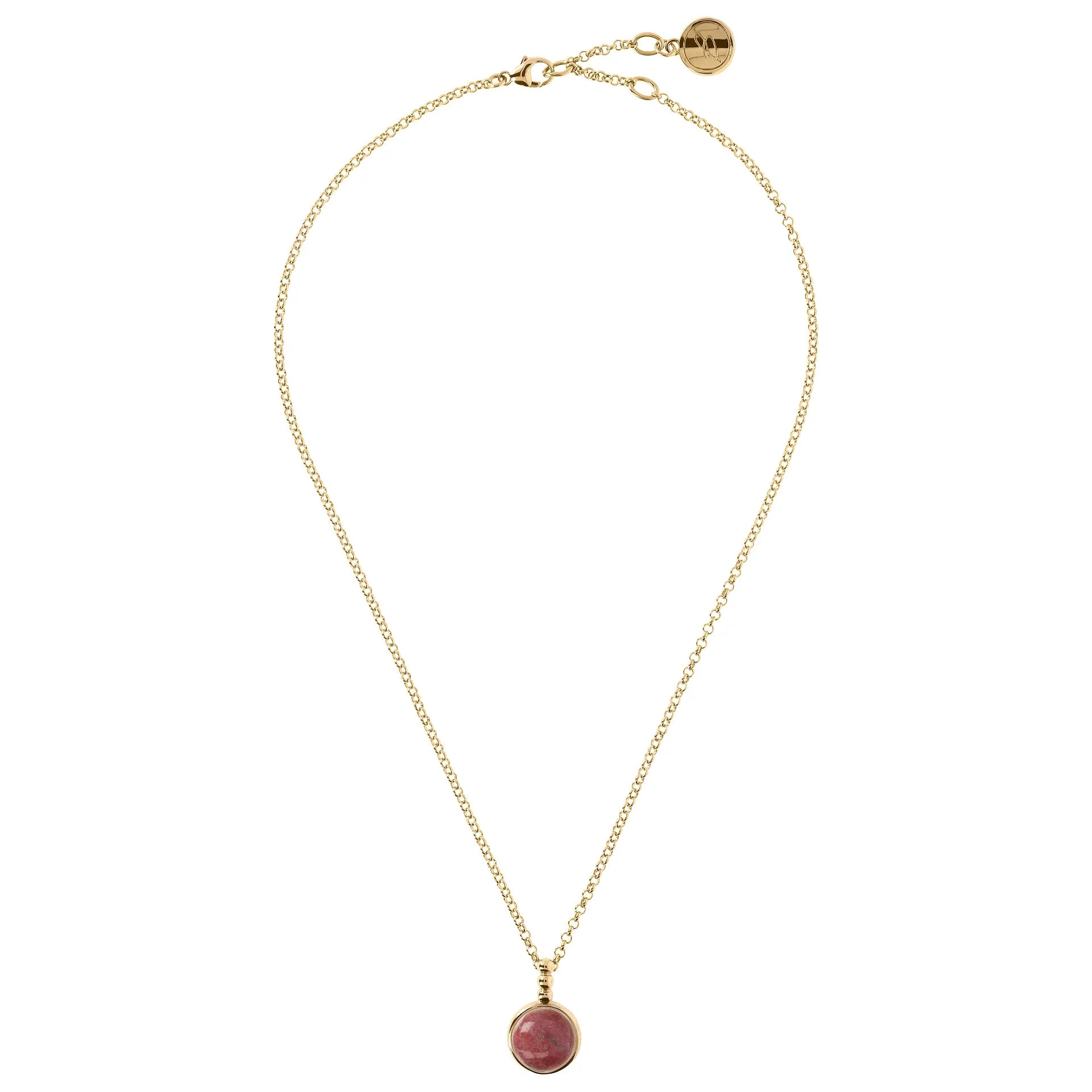 Collana Catena Rolo Golden con Pendente in Lapislazzuli a Cabochon