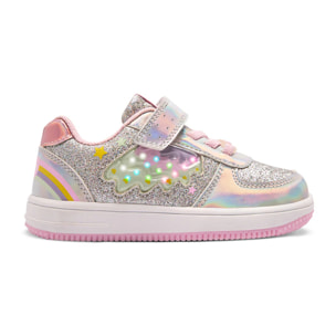 Zapatillas de Niña Brillantes con Glitter en Plata