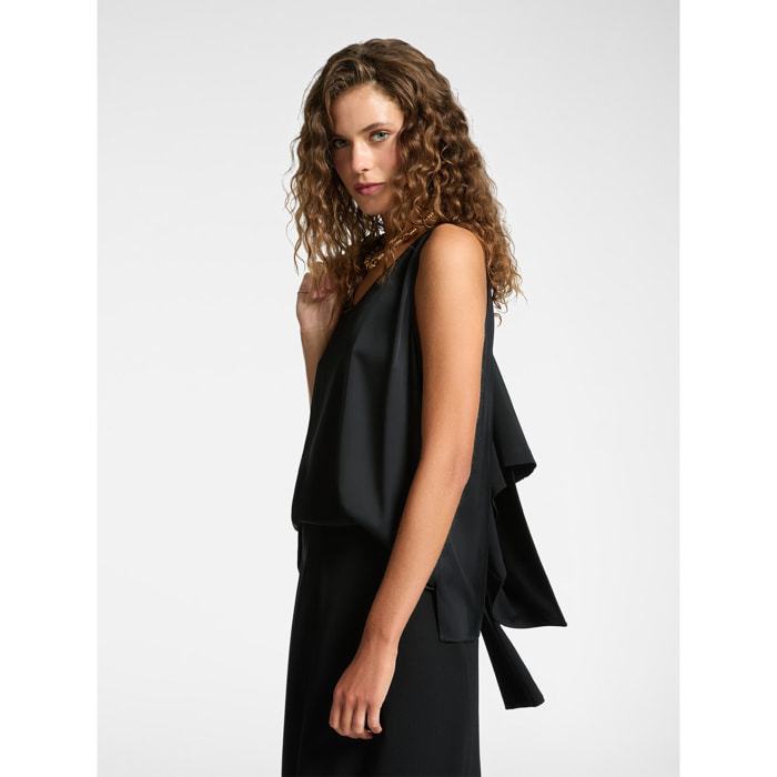 Elena Mirò - Top de raso - Negro
