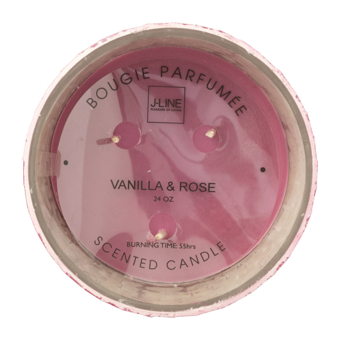 J-Line bougie parfumée Miroir - verre - rose