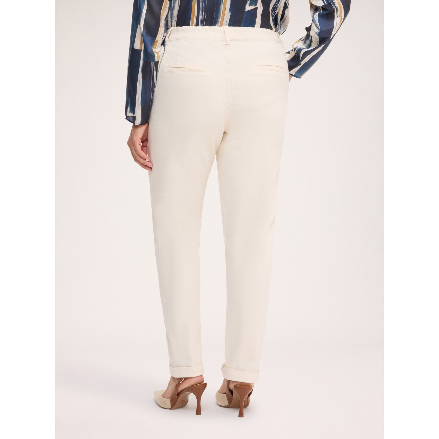 Fiorella Rubino - Pantaloni Chinos in cotone stretch - Bianco