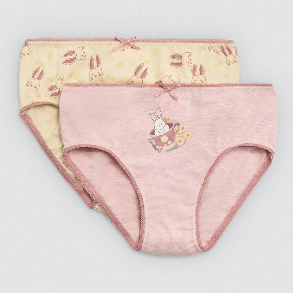 Confezione da 2 mutandine per bambini in cotone stampato Tea time