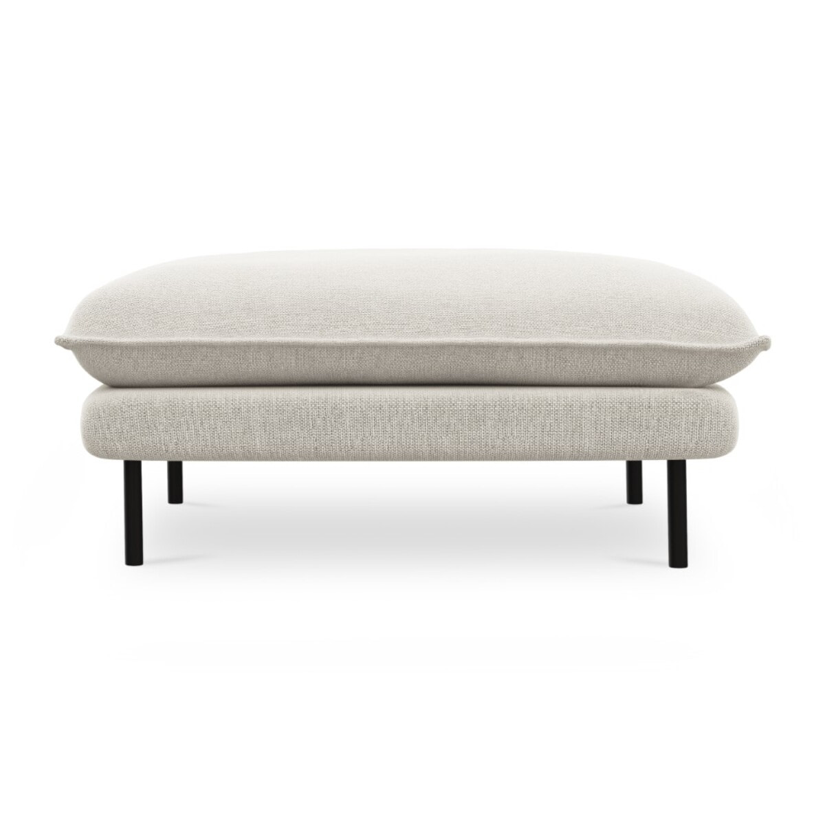 Pouf "Vienna" en tissu structurel beige clair