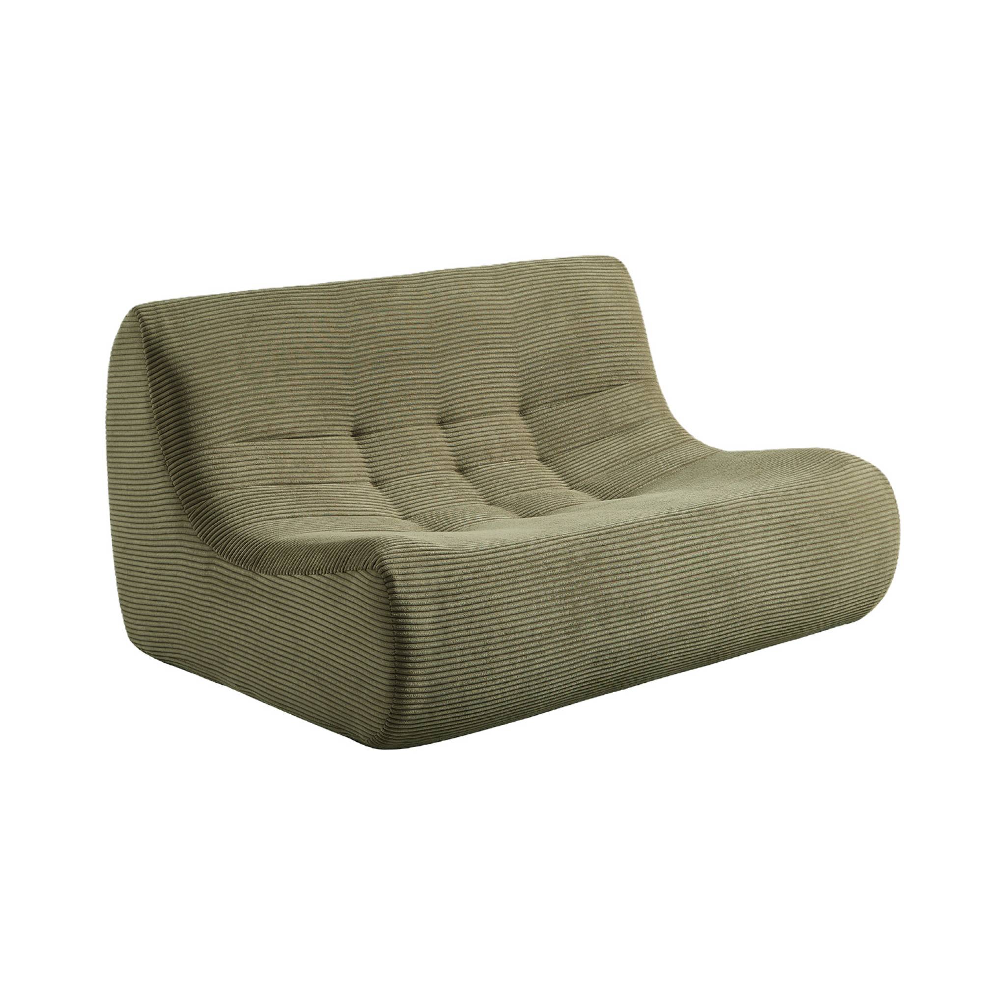 Canapé d'angle compressé modulable 5 places avec repose pied velours côtelé SOKOL