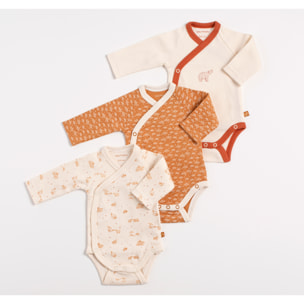 Bodies bébé croisés à manches longues Lot de 3