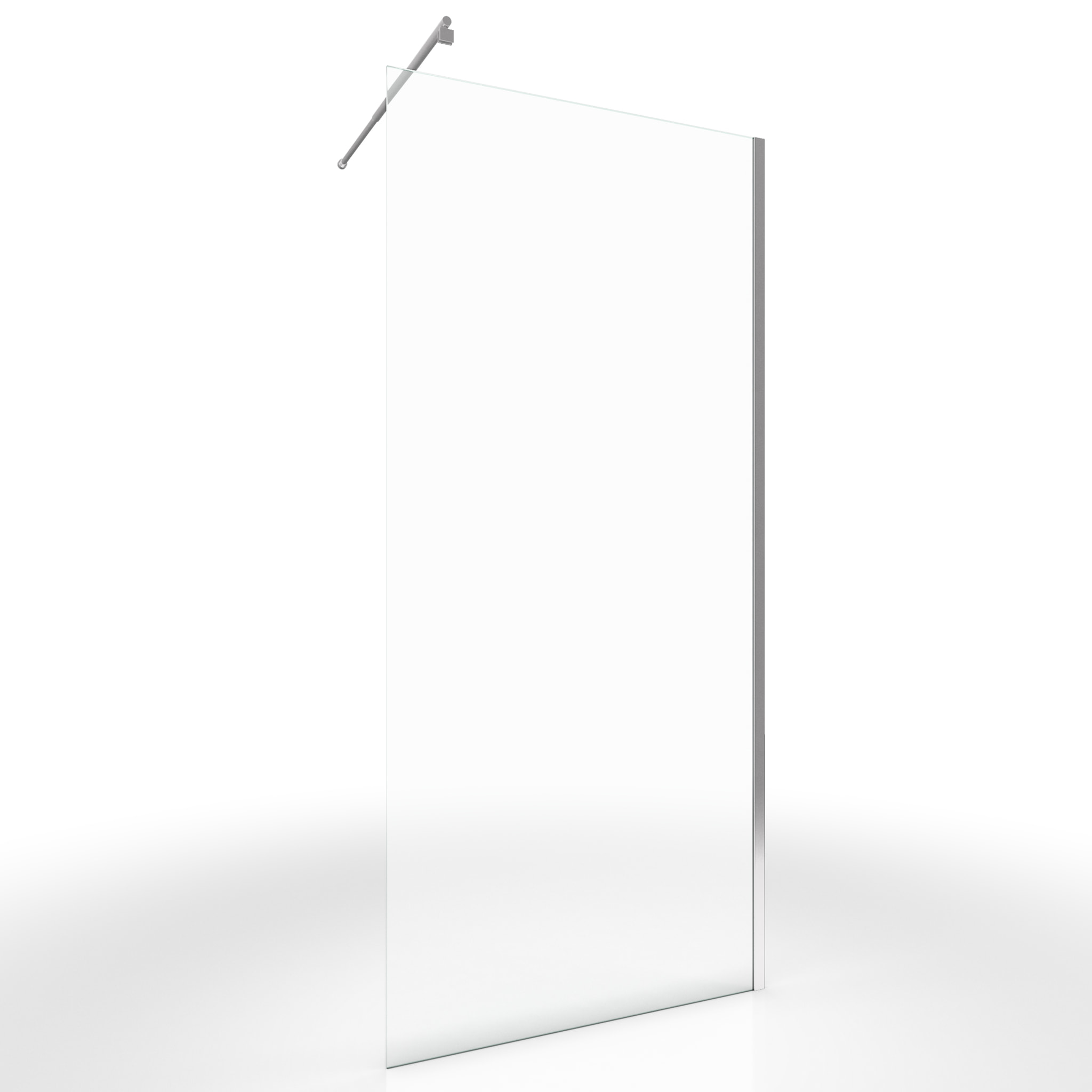 Paroi de Douche 80x200cm Verre Transparent - Barre de Fixation Extensible et Profil Chrome