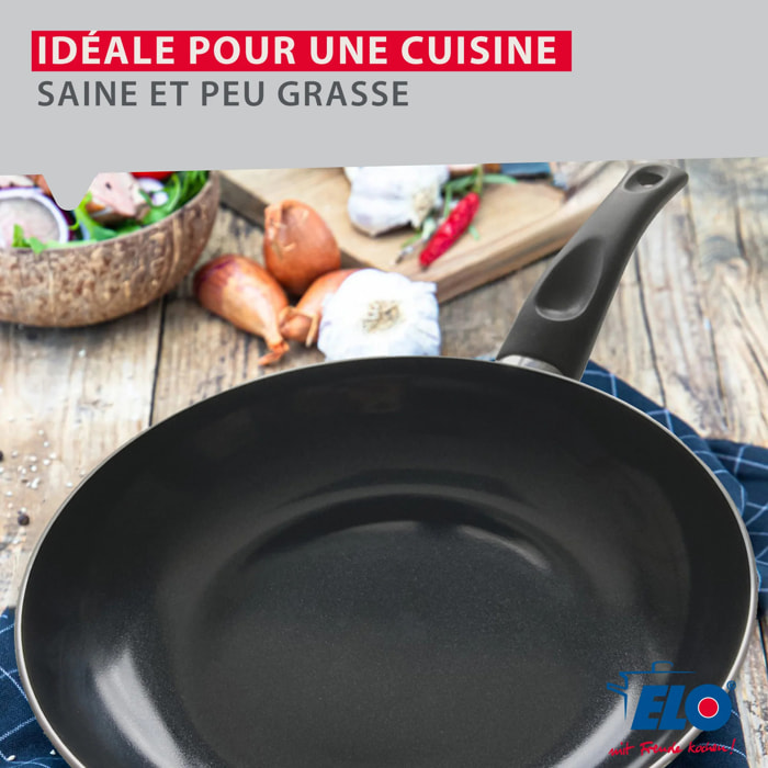 Set Poêle 28 cm céramique sans PFAS et couvercle Elo Prima Cucina