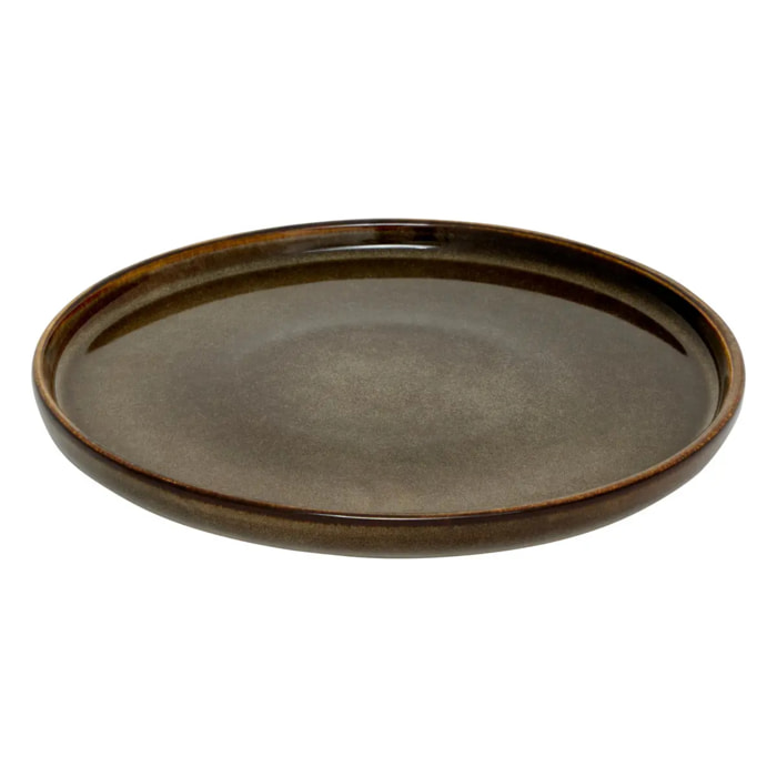 Assiette dessert Terre inconnue marron D21xH2cm