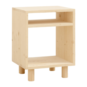 Mesita de noche de madera maciza en tono natural de 51x32cm Alto: 50.5 Largo: 32 Ancho: 37.5