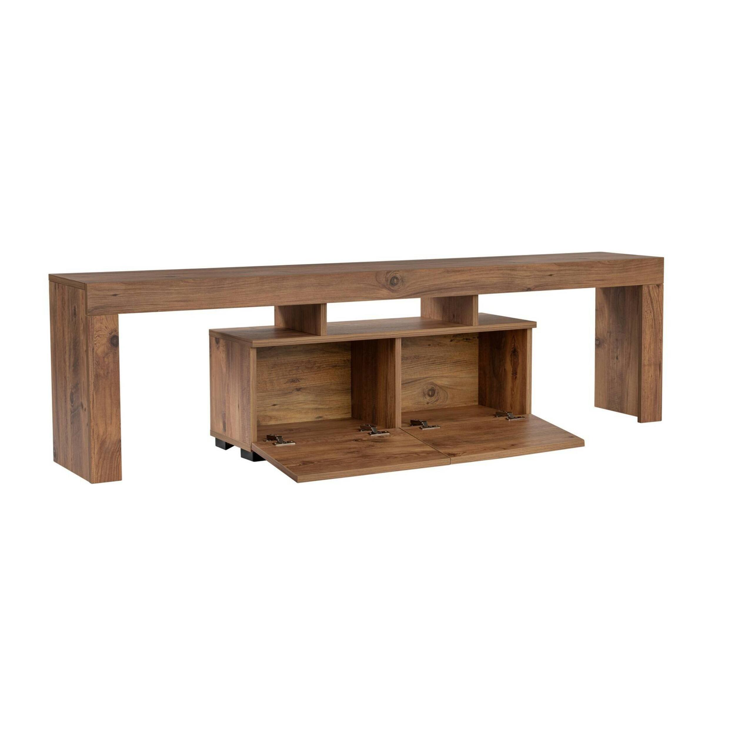 Mobile porta TV Andarna, Credenza da soggiorno, Armadio basso per TV, Base parete attrezzata, 180x31 h50 cm, Pino
