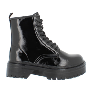 Armata di Mare Scarpe Donna Chunky Platform Boots con Cerniera Zip Interna AMD W32H39 Black Lucido