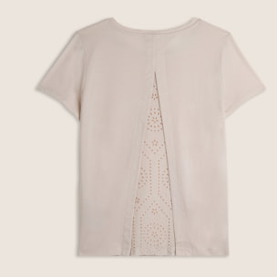 T-shirt con inserto posteriore in Sangallo