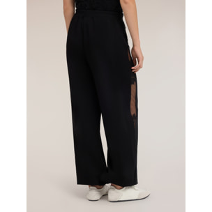 Motivi - Jogging con inserti in pizzo - Nero