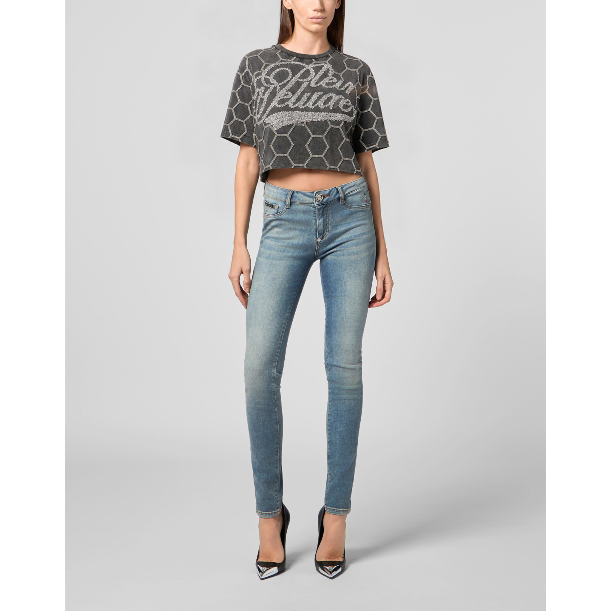 PHILIPP PLEIN T-shirt girocollo a maniche corte CRYSTAL