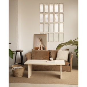 Table basse en bois massif ton naturel 120x60cm Hauteur: 47 Longueur: 120 Largeur: 60
