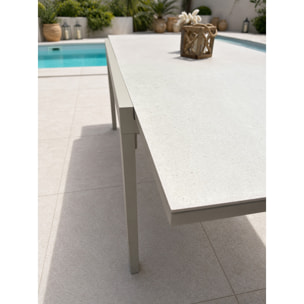 KALIBO - Table de jardin en aluminium et plateau sinterstone (10 places)