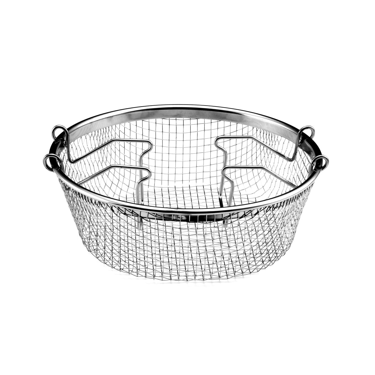 Volcan - Cocotte ronde noire 24 cm avec panier cuisson pour friture et cuisson à l'eau