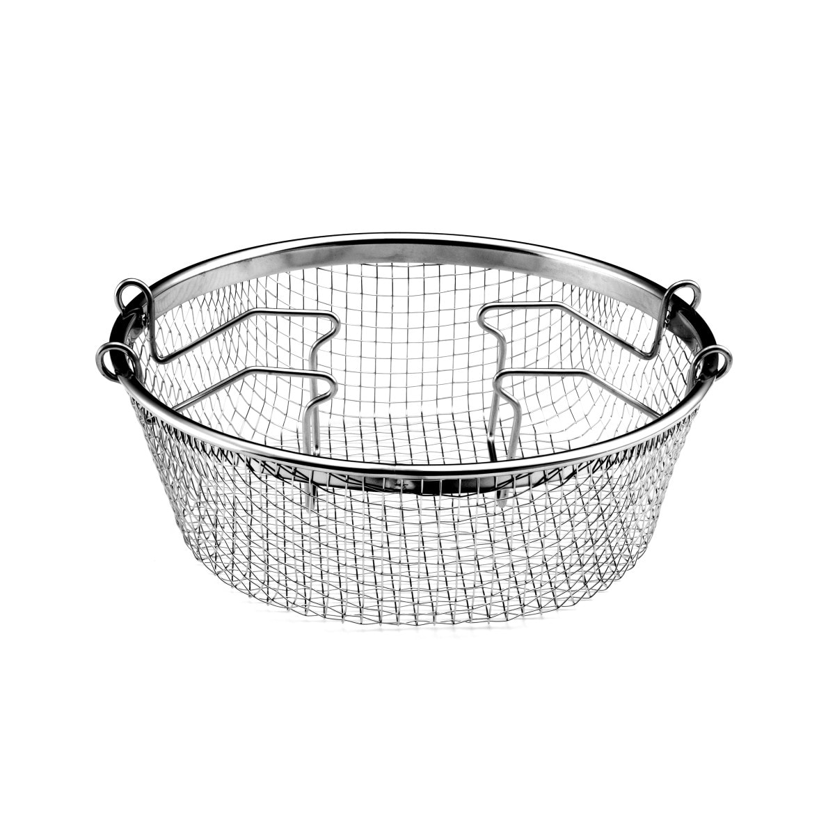 Volcan - Cocotte ronde noire 24 cm avec panier cuisson  pour friture eau