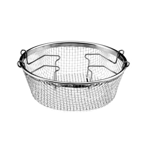 Volcan - Cocotte ronde noire 24 cm avec panier cuisson  pour friture eau