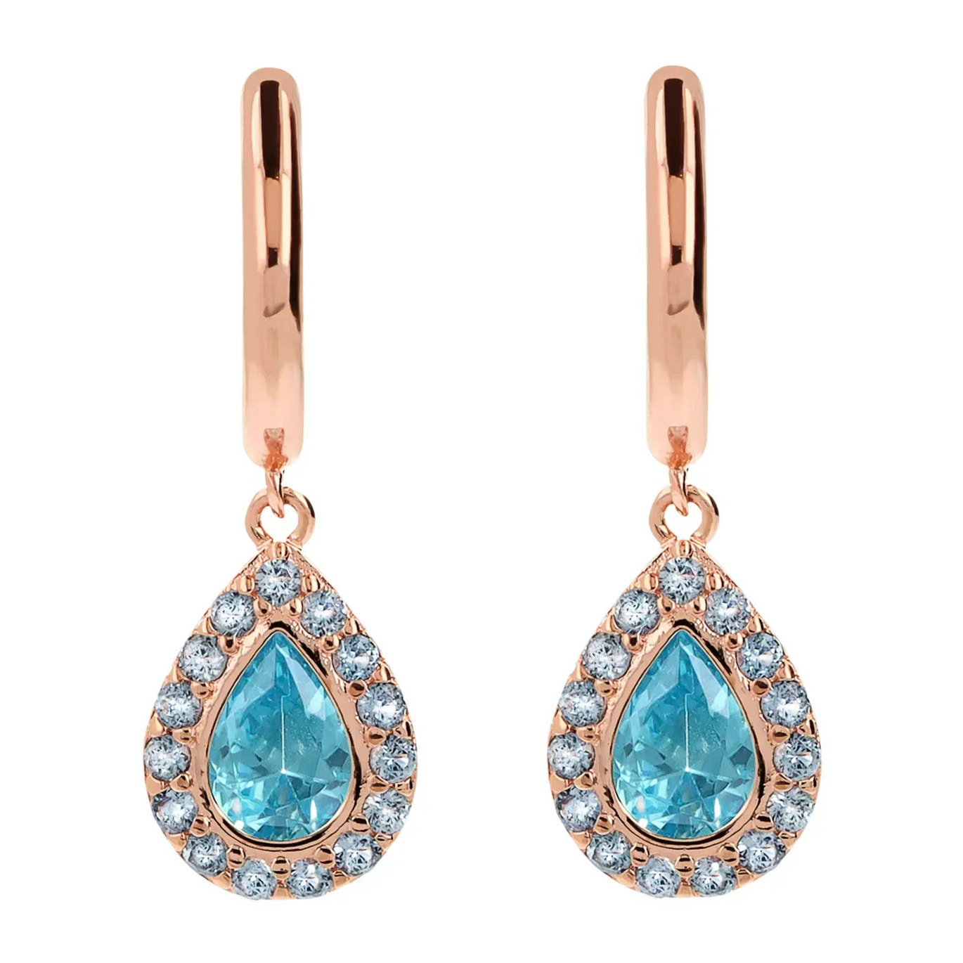 Orecchini Pendenti a Goccia con Cubic Zirconia Gialle
