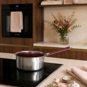 Casserole 18cm en acier inoxydable lie de vin AGLAE