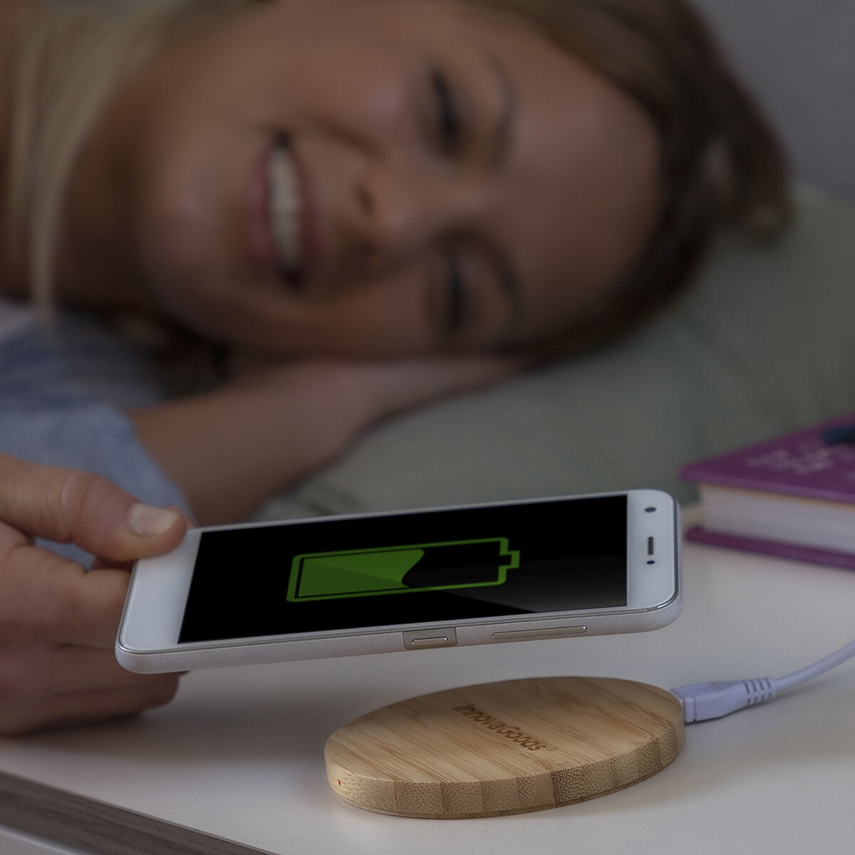 Caricabatterie Senza Fili in Bambù Wirber InnovaGoods