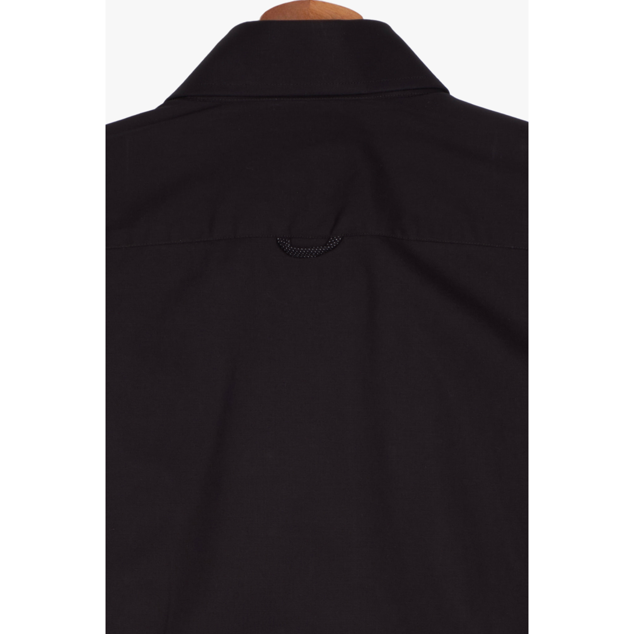 Camicia Uomo 2 Bottoni Button Down Slim Popeline Stretch Unito Nero